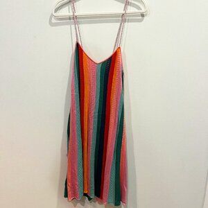 Anthropologie Knitted Rainbow Mid-Length Dress with Adjustable Straps (not worn)